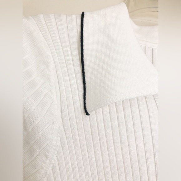 White Ribbed Maxi Dress with Buttons - Picture 11 of 16